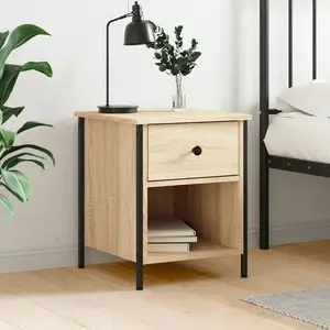 vidaXL Table de chevet chêne sonoma 40x42x50 cm bois d'ingénierie pas cher