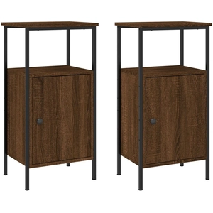 vidaXL Tables de chevet 2 pcs chêne marron 41x31x80 cm bois ingénierie pas cher