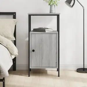 vidaXL Table de chevet sonoma gris 41x31x80 cm bois d'ingénierie pas cher