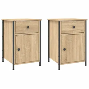 vidaXL Tables de chevet 2pcs chêne sonoma 40x42x60cm bois d'ingénierie pas cher