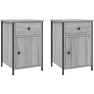 vidaXL Tables de chevet 2 pcs sonoma gris 40x42x60cm bois d'ingénierie pas cher