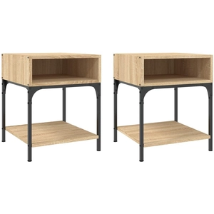 vidaXL Tables de chevet 2 pcs chêne sonoma 40x41x50 cm bois ingénierie pas cher