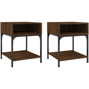 vidaXL Tables de chevet 2 pcs chêne marron 40x41x50 cm bois ingénierie pas cher