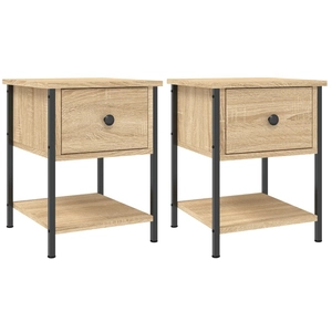 vidaXL Tables de chevet 2 pcs chêne sonoma 34x35,5x45 cm pas cher