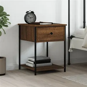 vidaXL Table de chevet chêne marron 44x45x58 cm bois d'ingénierie pas cher