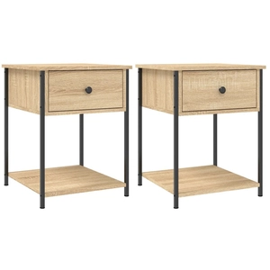 vidaXL Tables de chevet 2 pcs chêne sonoma 44x45x58 cm bois ingénierie pas cher