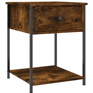 vidaXL Table de chevet chêne fumé 44x45x58 cm bois d'ingénierie pas cher