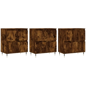 vidaXL Buffets 3 pcs Chêne fumé Bois d'ingénierie pas cher