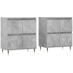 vidaXL Buffets 2 pcs gris béton bois d'ingénierie pas cher