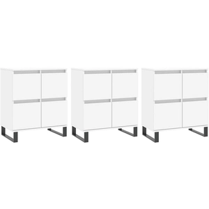vidaXL Buffets 3 pcs Blanc Bois d'ingénierie