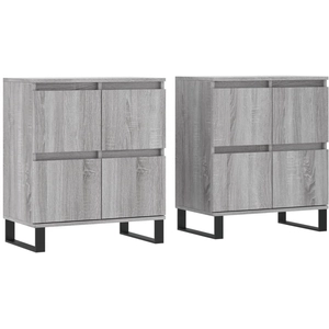 vidaXL Buffets 3 pcs Sonoma gris Bois d'ingénierie pas cher