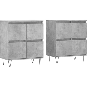 vidaXL Buffets 2 pcs gris béton bois d'ingénierie pas cher