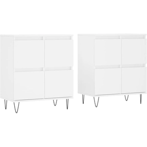 vidaXL Buffets 2 pcs blanc bois d'ingénierie pas cher