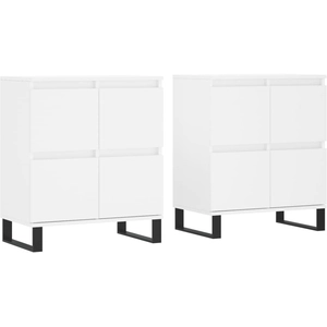 vidaXL Buffets 2 pcs blanc bois d'ingénierie