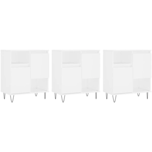 vidaXL Buffets 3 pcs Blanc Bois d'ingénierie pas cher