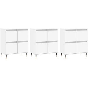 vidaXL Buffets 3 pcs Blanc Bois d'ingénierie pas cher