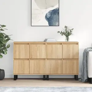 vidaXL Buffets 2 pcs chêne sonoma bois d'ingénierie pas cher