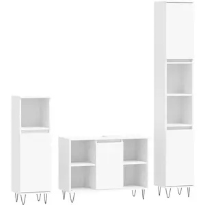 Comparateur de prix : vidaXL Ensemble de meubles salle de bain 3 pcs blanc bois d'ingénierie
