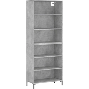 vidaXL Buffet haut Gris béton 69,5x34x180 cm Bois d'ingénierie pas cher