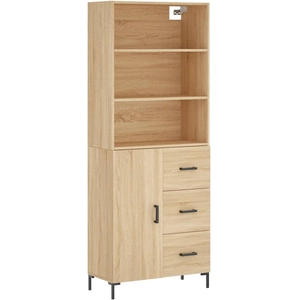 vidaXL Buffet haut Chêne sonoma 69,5x34x180 cm Bois d'ingénierie pas cher