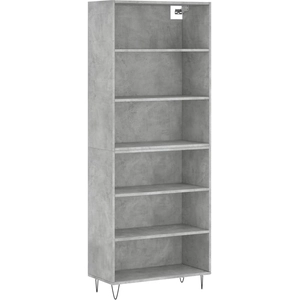 vidaXL Buffet haut Gris béton 69,5x34x180 cm Bois d'ingénierie pas cher