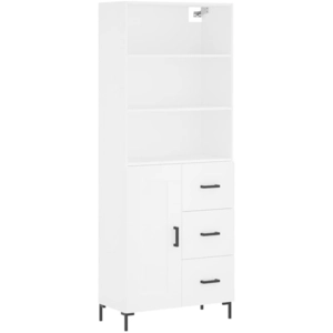 vidaXL Buffet haut Blanc 69,5x34x180 cm Bois d'ingénierie pas cher