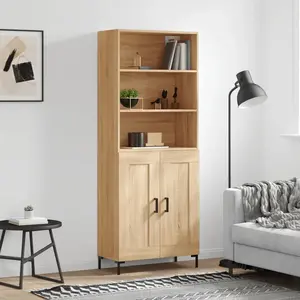 vidaXL Buffet haut Chêne sonoma 69,5x34x180 cm Bois d'ingénierie pas cher