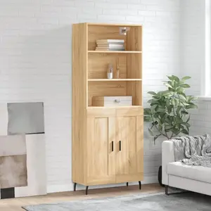 vidaXL Buffet haut Chêne sonoma 69,5x34x180 cm Bois d'ingénierie pas cher