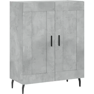 vidaXL Buffet haut Gris béton 69,5x34x180 cm Bois d'ingénierie pas cher