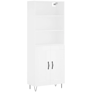 vidaXL Buffet haut Blanc 69,5x34x180 cm Bois d'ingénierie pas cher