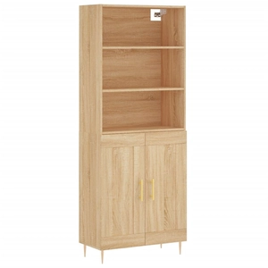 vidaXL Buffet haut Chêne sonoma 69,5x34x180 cm Bois d'ingénierie pas cher