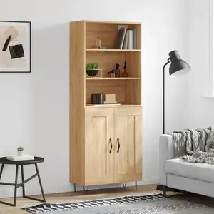 vidaXL Buffet haut Chêne sonoma 69,5x34x180 cm Bois d'ingénierie pas cher