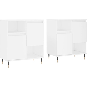vidaXL Buffets 2 pcs blanc bois d'ingénierie pas cher