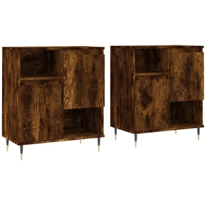 vidaXL Buffets 2 pcs chêne fumé bois d'ingénierie pas cher