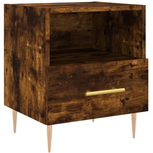 vidaXL Table de chevet chêne fumé 40x35x47,5 cm bois d’ingénierie pas cher