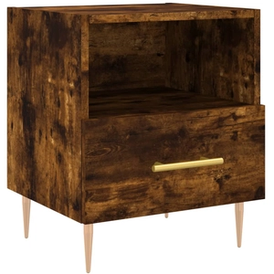 vidaXL Tables de chevet 2pcs chêne fumé 40x35x47,5cm bois d’ingénierie pas cher