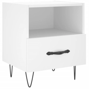 vidaXL Table de chevet blanc 40x35x47,5 cm bois d’ingénierie pas cher
