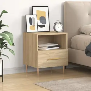vidaXL Table de chevet chêne sonoma 40x35x47,5 cm bois d’ingénierie pas cher