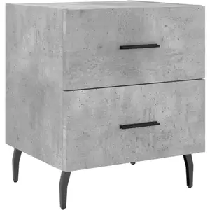 vidaXL Table de chevet gris béton 40x35x47,5 cm bois d’ingénierie pas cher