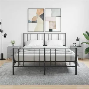 vidaXL Tables de chevet 2pcs gris béton 40x35x47,5cm bois d’ingénierie pas cher