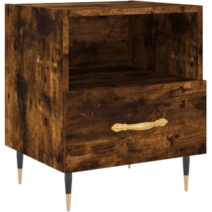 vidaXL Table de chevet chêne fumé 40x35x47,5 cm bois d’ingénierie pas cher