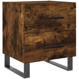 vidaXL Tables de chevet 2pcs chêne fumé 40x35x47,5cm bois d’ingénierie pas cher