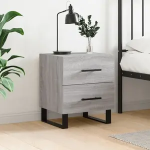 vidaXL Table de chevet sonoma gris 40x35x47,5 cm bois d’ingénierie pas cher