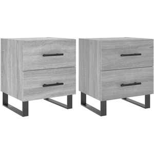 vidaXL Tables de chevet 2 pcs sonoma gris 40x35x47,5 cm pas cher