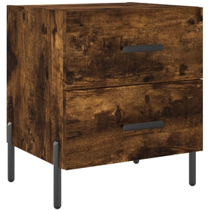 vidaXL Tables de chevet 2pcs chêne fumé 40x35x47,5cm bois d’ingénierie pas cher