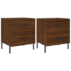 vidaXL Tables de chevet 2 pcs chêne marron 40x35x47,5 cm pas cher