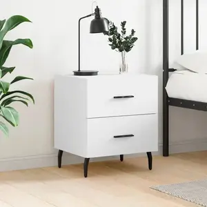 vidaXL Table de chevet blanc 40x35x47,5 cm bois d’ingénierie pas cher