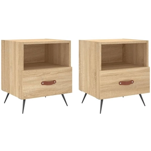 vidaXL Tables de chevet 2 pcs chêne sonoma 40x35x47,5 cm pas cher