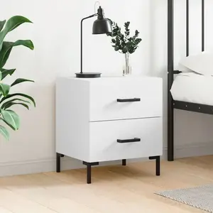 vidaXL Vidaxl Table De Chevet Blanc 40x35x47,5 Cm Bois D?Ingénierie pas cher