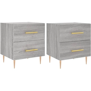 vidaXL Tables de chevet 2 pcs sonoma gris 40x35x47,5 cm pas cher